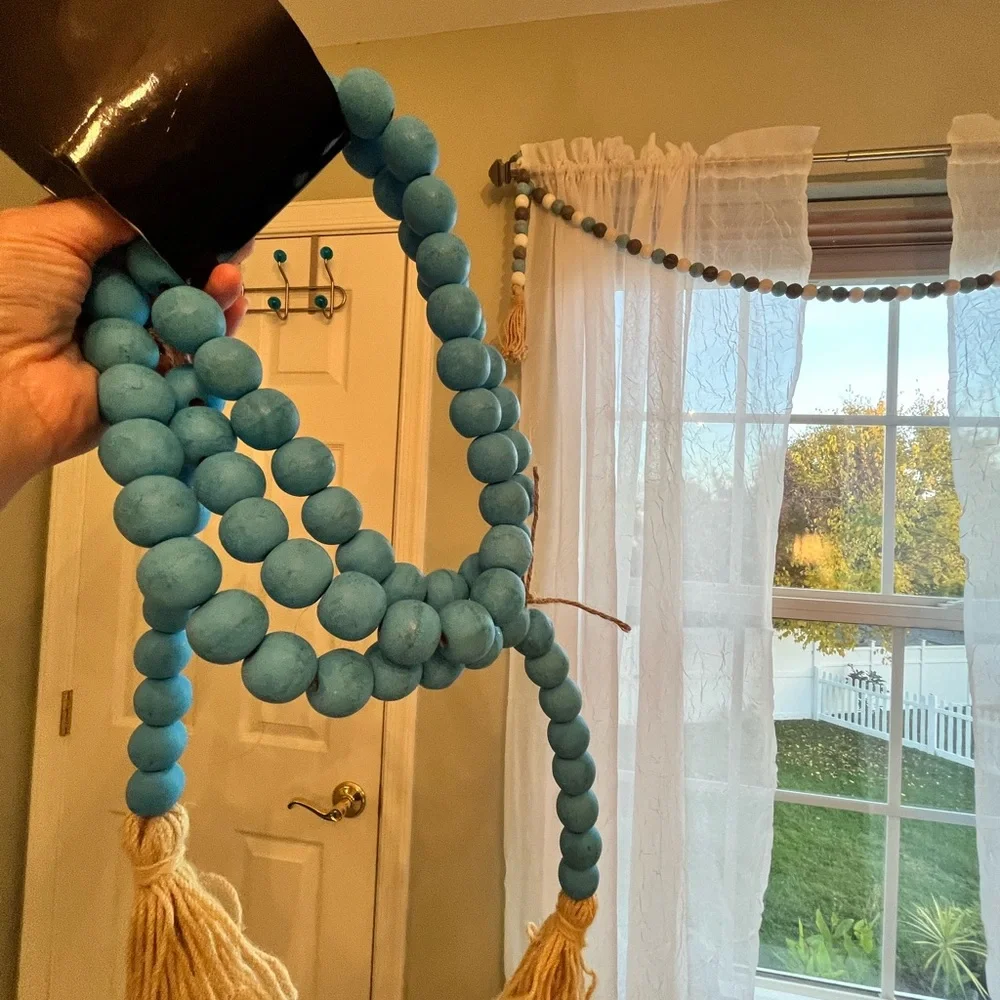 Bundle- Wood Bead Tassel Garland Wooden 72 inch 6 ft - Picture 5 of 12